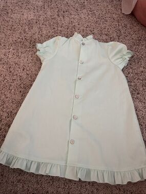Light Mint Ruffle Hem Girls' Dress